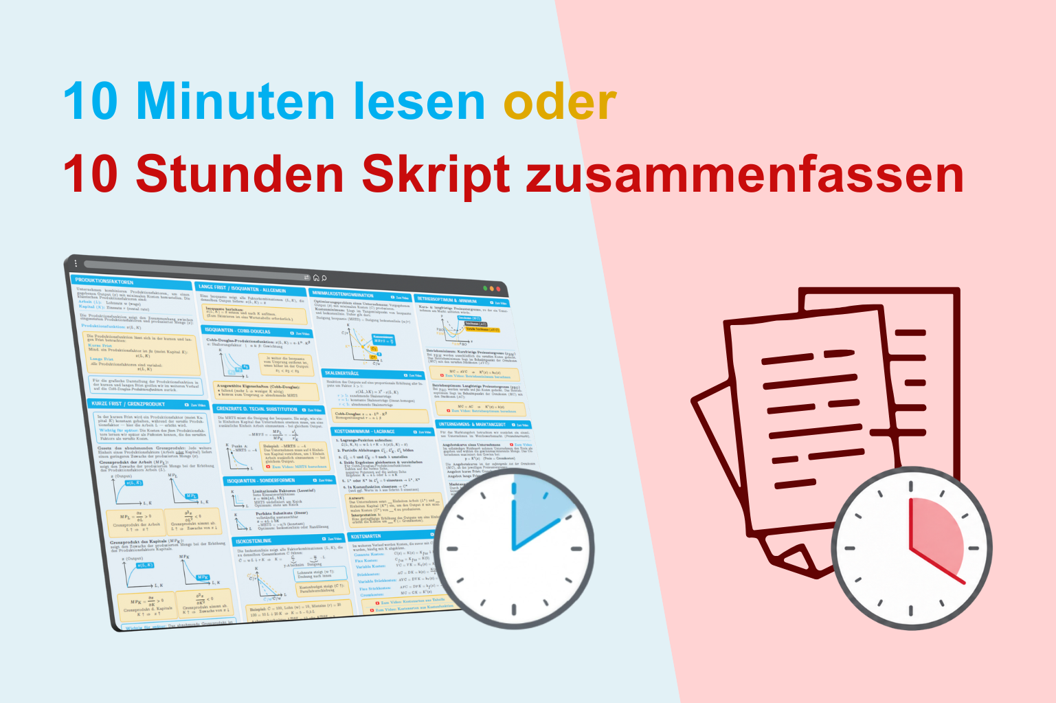 Cheat Sheet Unternehmenstheorie – Überblick Mikroökonomie VWL