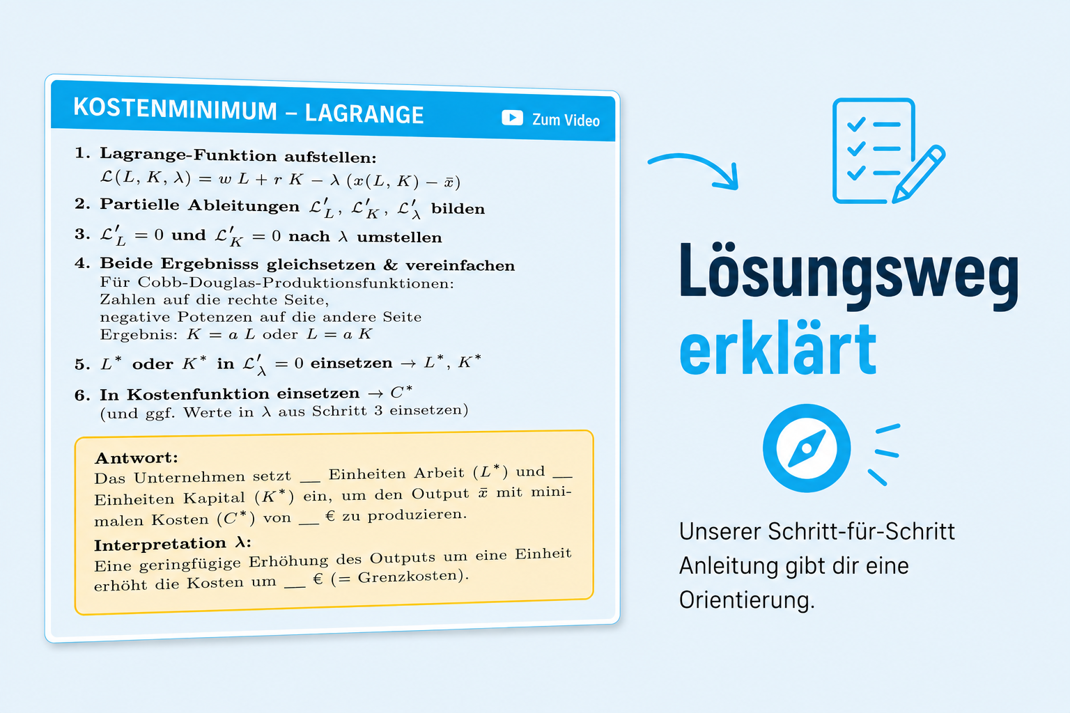 Cheat Sheet Unternehmenstheorie – Rechenwege und Beispiele